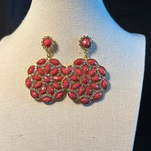 Elegant Pink Floral Earrings